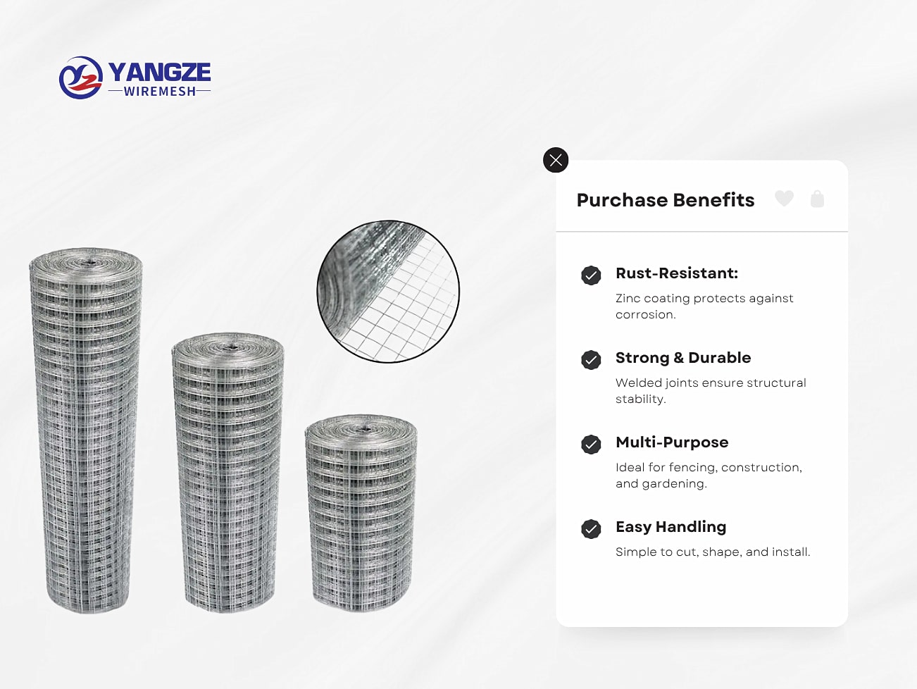 galvanised welded wire mesh roll